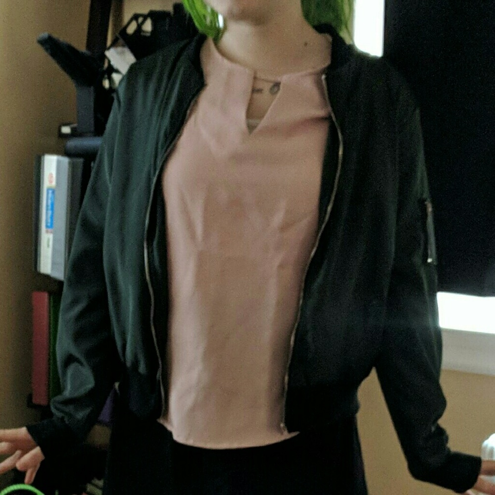 Green bomber jacket